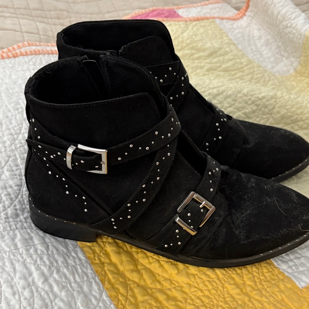 ASOS Elegant Black Studded Ankle Booties